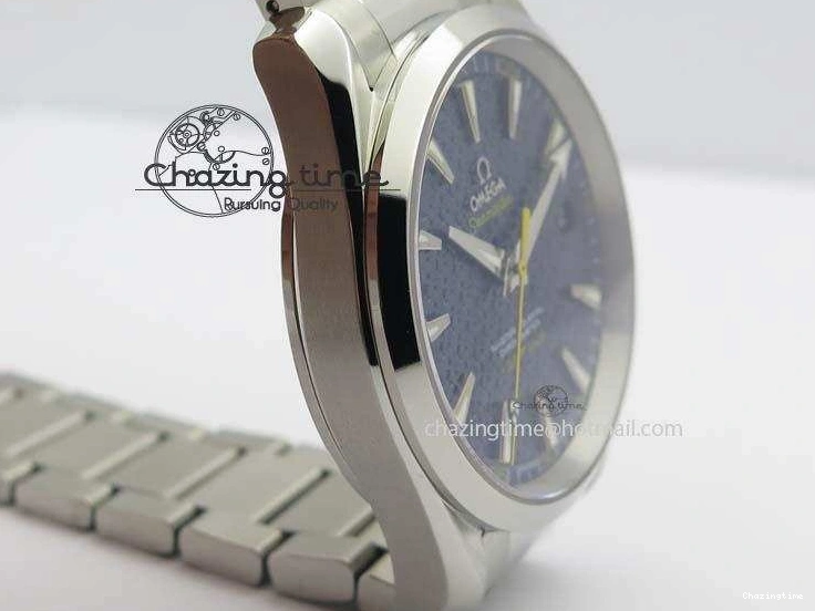 0822 QuickDry Aqua Terra ‘James Bond’ SS JHF Best Edition Blue Dial On SS Bracelet A 8203